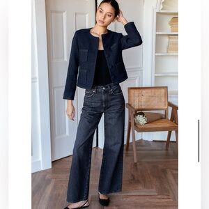 Emerson Fry Twin Doves Perfect Wide Leg Jeans in Vintage Black size 29